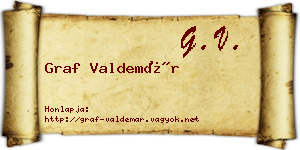 Graf Valdemár névjegykártya